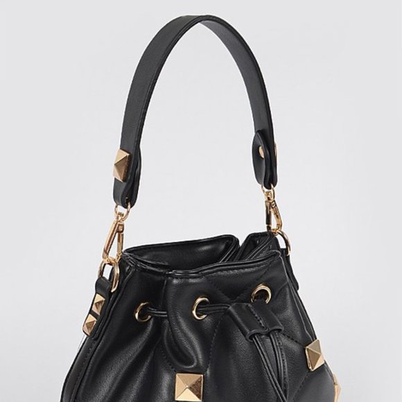 Quilted Studded Satchel Bag - Picture 3 of 4